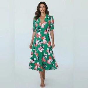 Vince Camuto Vibrant Floral Midi Dress